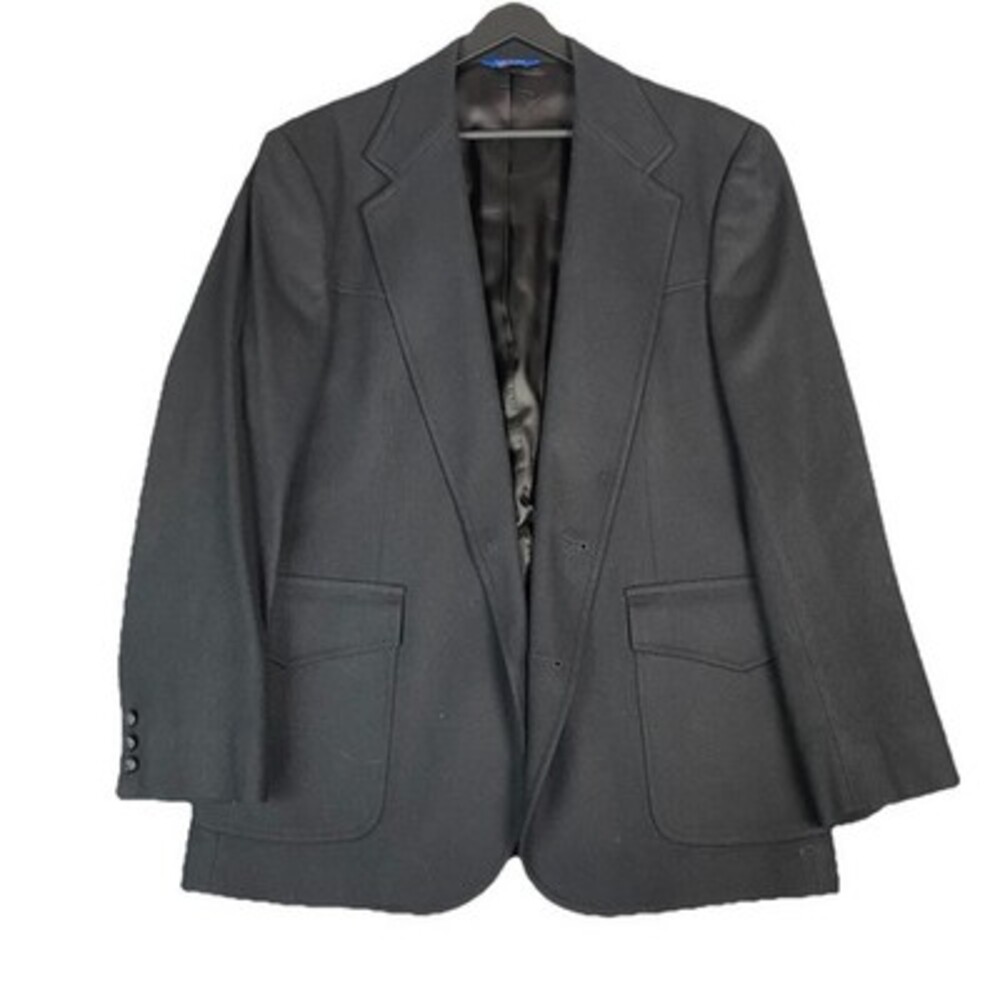 Vintage‎ PENDLETON Mens Western Blazer Sport Coat 44 Black Wool Tweed USA Mint